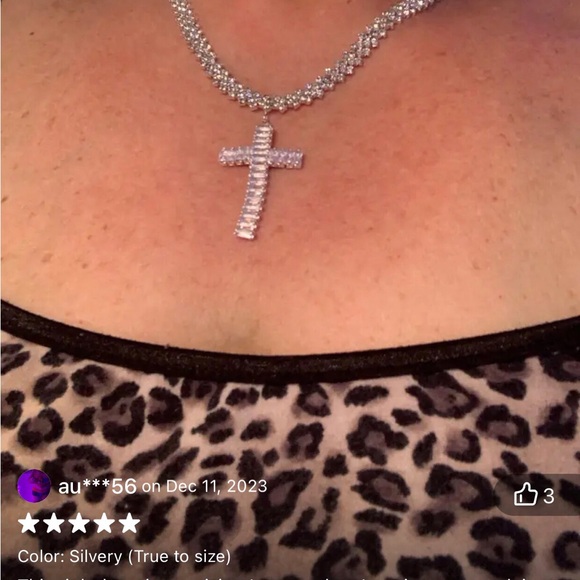 ❤️ Luxury Glitter Cuban Zirconia Necklace with Cross Pendant *NEW*‼️ - Picture 6 of 10
